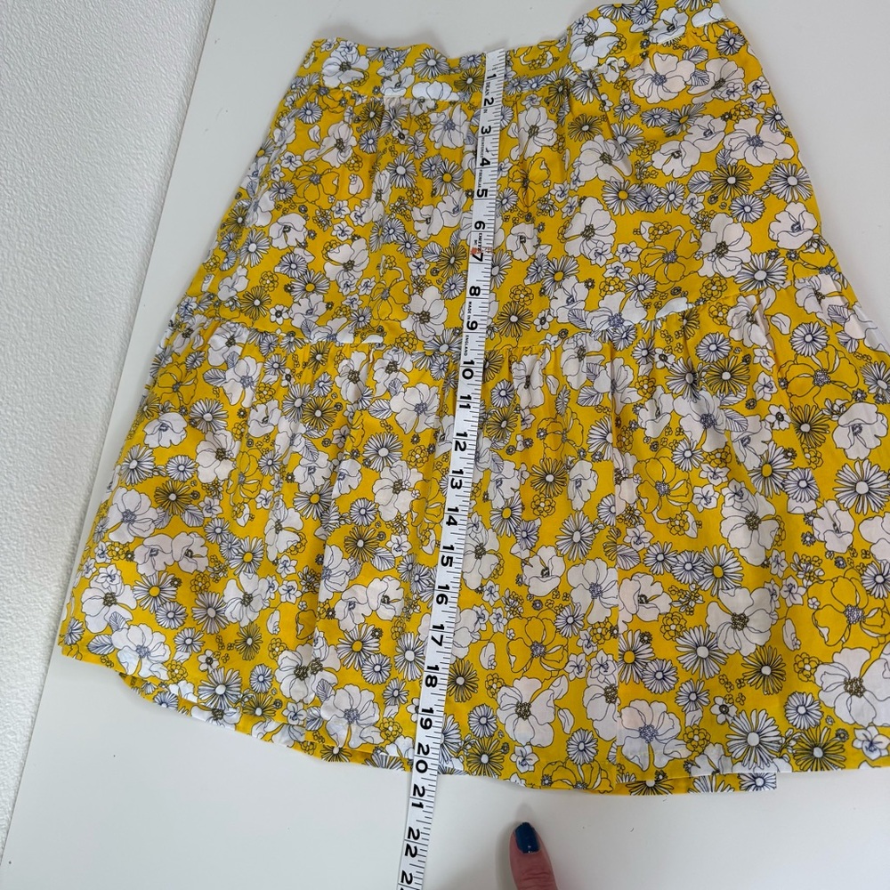 NWT ModCloth “Days In Doll Valley” Yellow Daisy Print Floral Tiered Skirt Size 6 - Picture 12 of 15